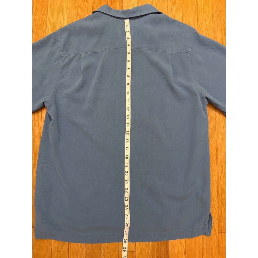 Tommy Bahama Silk Cotton Camp Shirt XL Blue Resort Casual - Picture 11 of 14